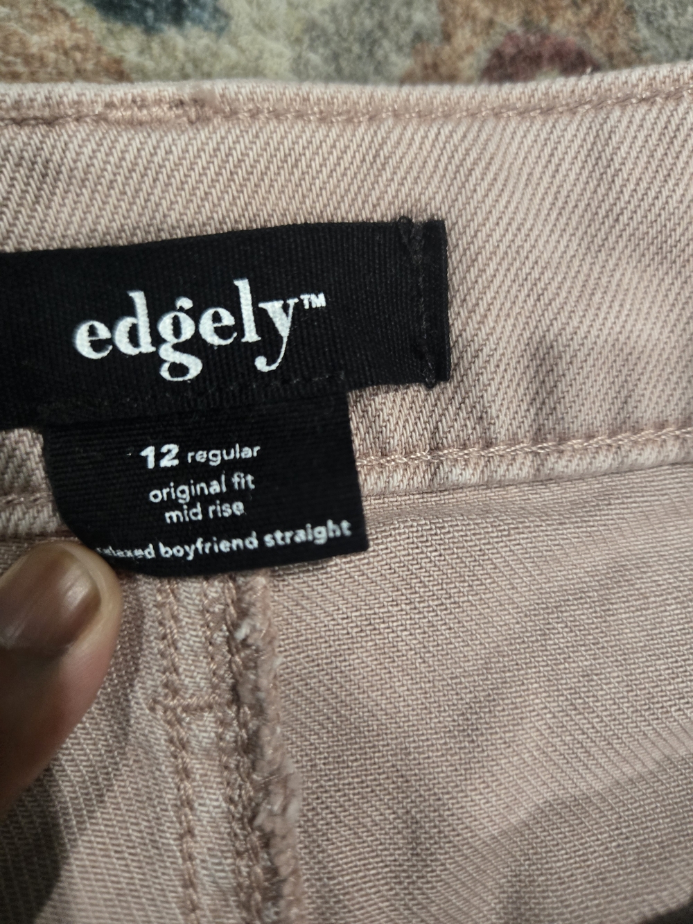 Dusty Pink Mid Rise Relaxed Boyfriend Straight Cargo Jeans 12 - Picture 3 of 6
